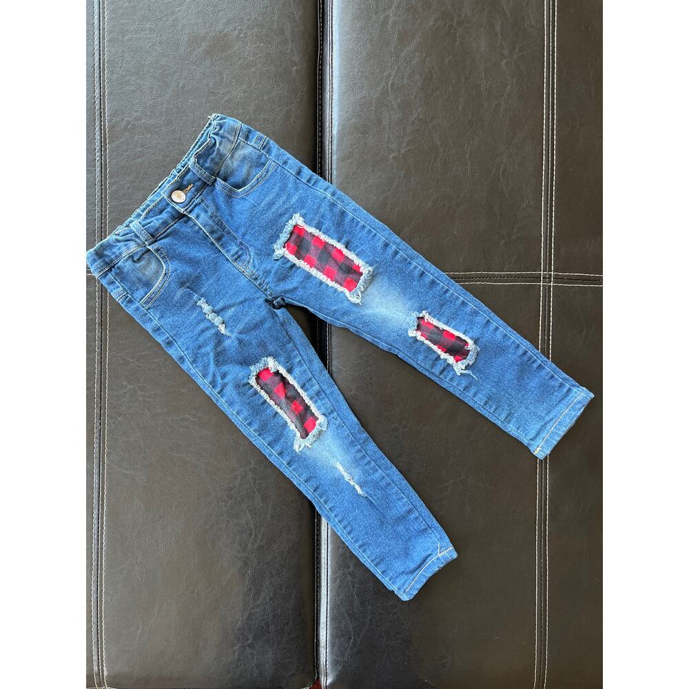 Girl's Plaid Jeans